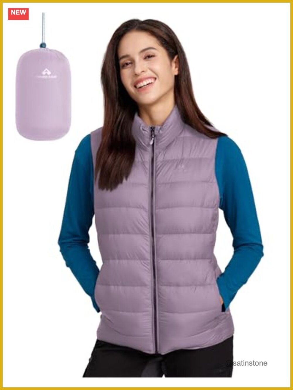 Lightweight Packable Puffer Vest Quilted Zip Up Sleeveless Winter Outerwear